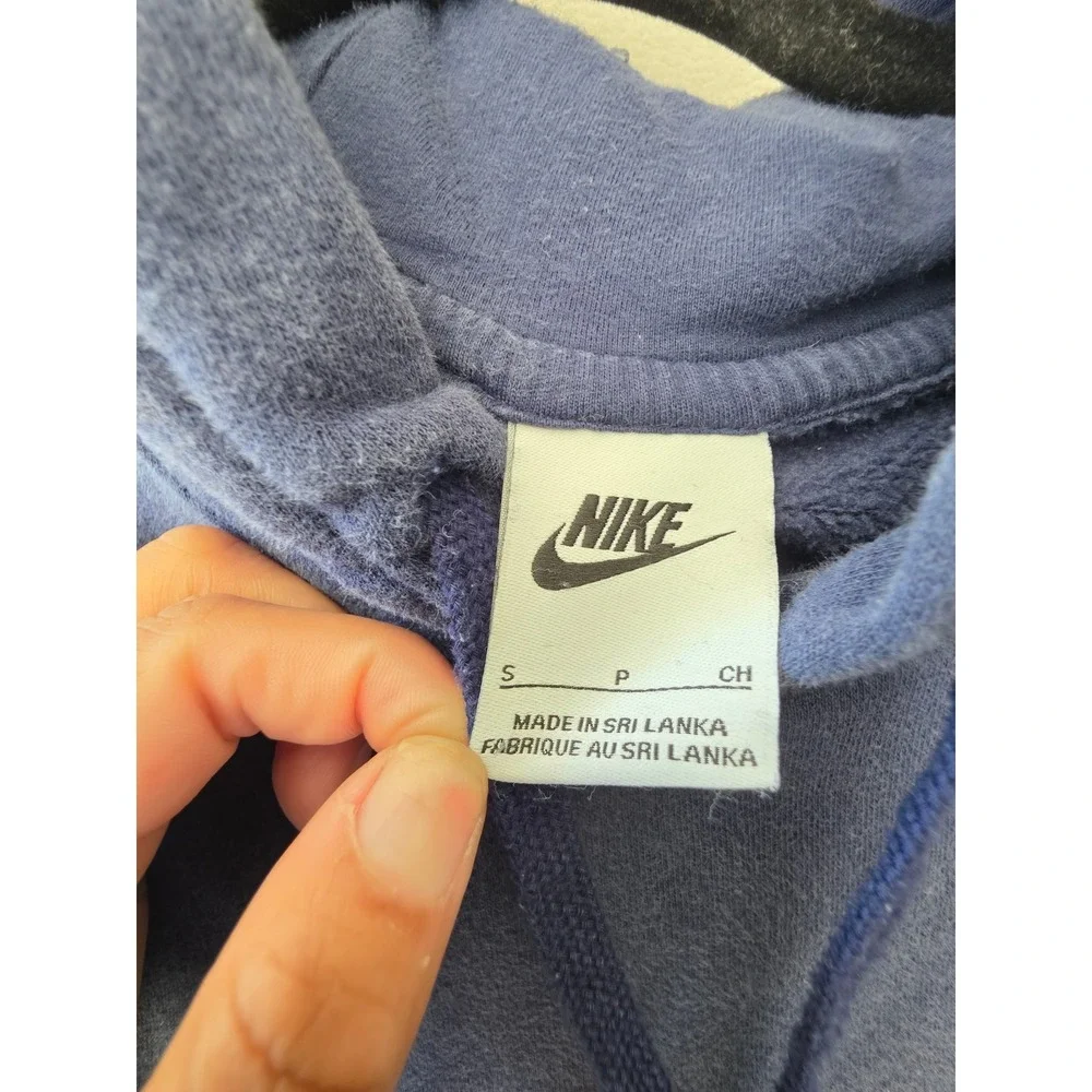 Nike Mens Small Navy Blue Pullover Hoodie Fleece Sweatshirt Embroidered Logo S
